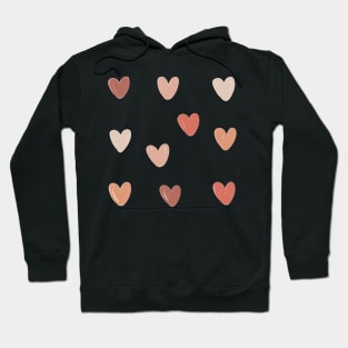 Cream, Pink, Red Jumbo Hearts Hoodie